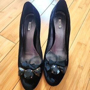 Miu Miu Black Women's Shoes with Bow Detail 38.5 EU